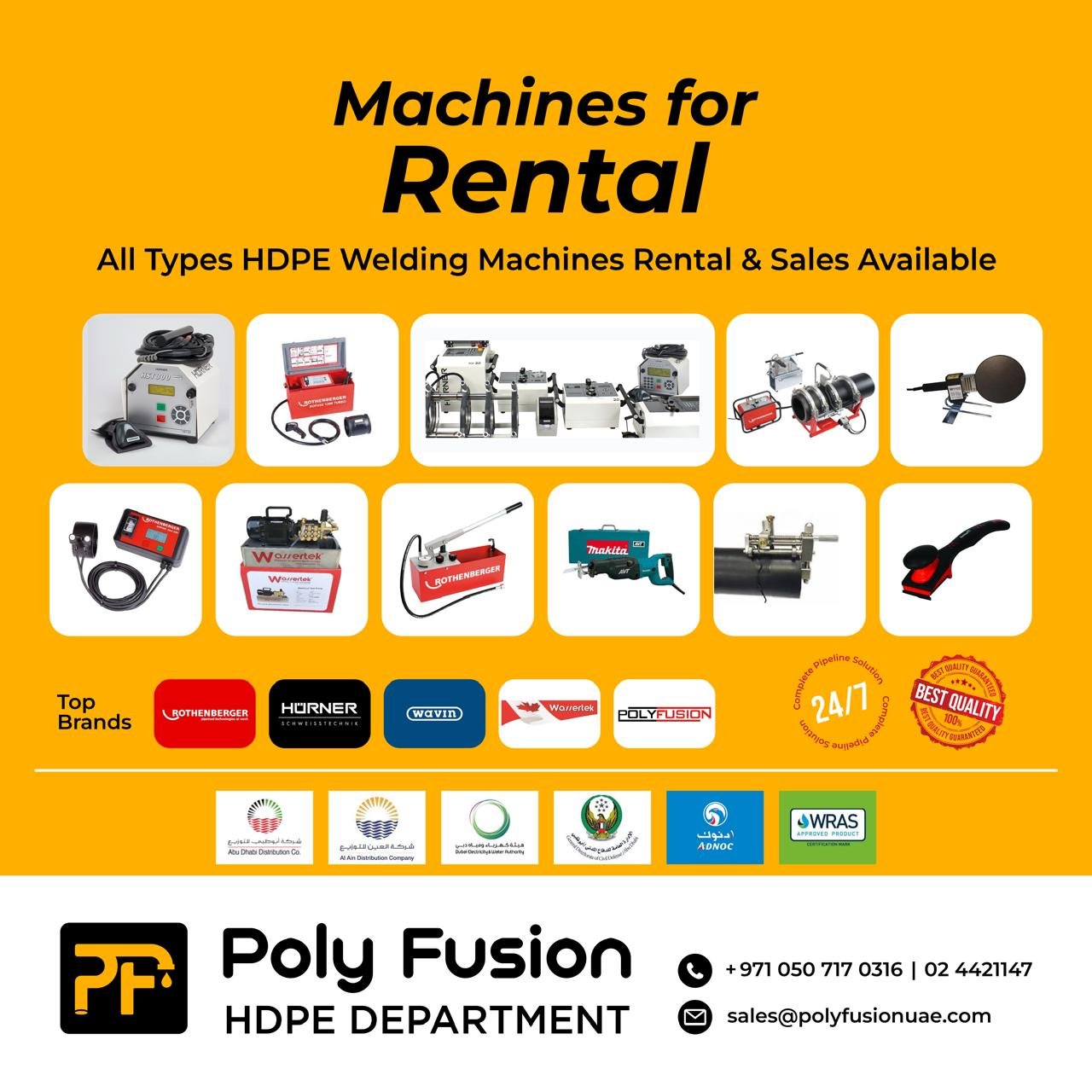 HDPE Machines Rental facilities Available